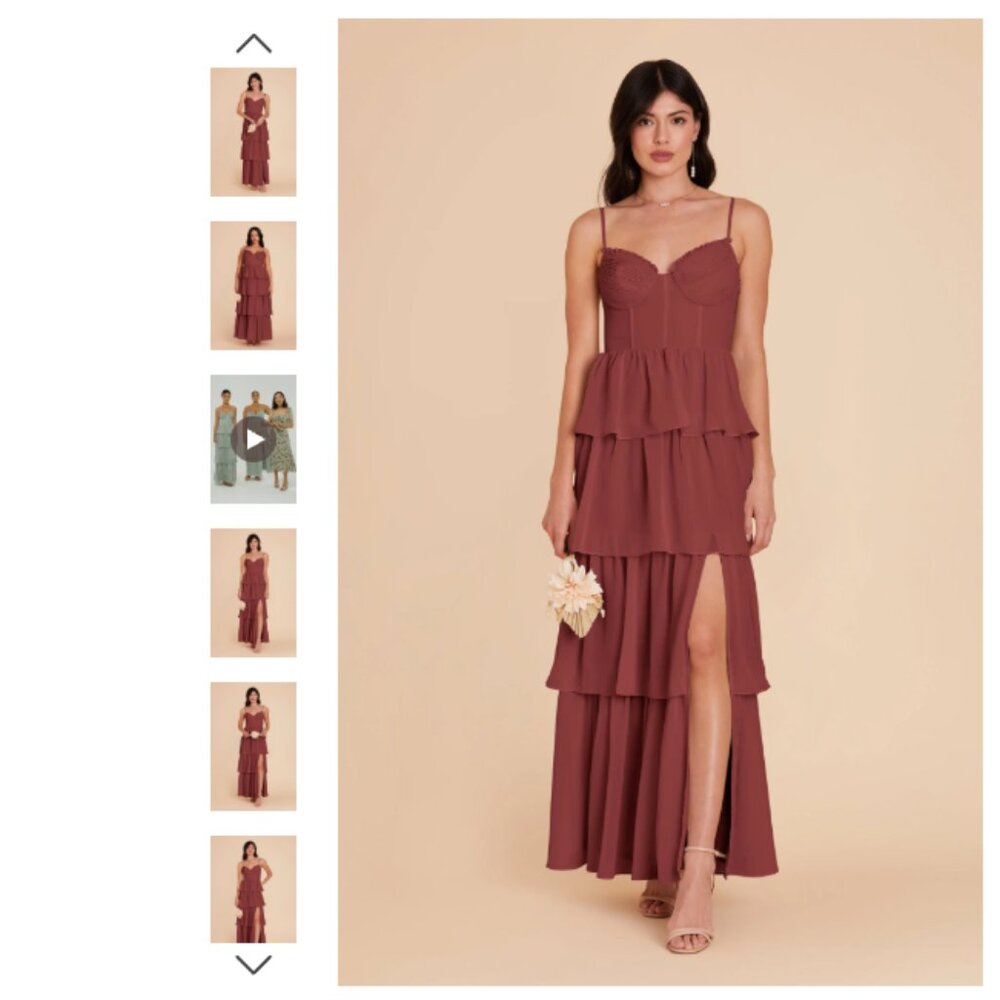 Birdy Grey - Rosewood Chiffon - Lola Dress (Bridesmaid/Wedding Guest) - XS